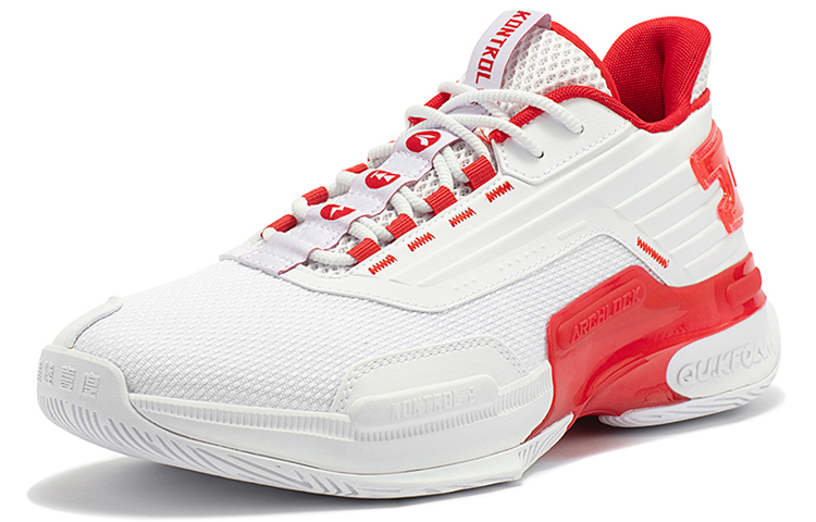 361° Kriss 2TD G Control 2TD Abrasion Resistant Slip Resistant Low Top Basketball Shoes Men's White Red