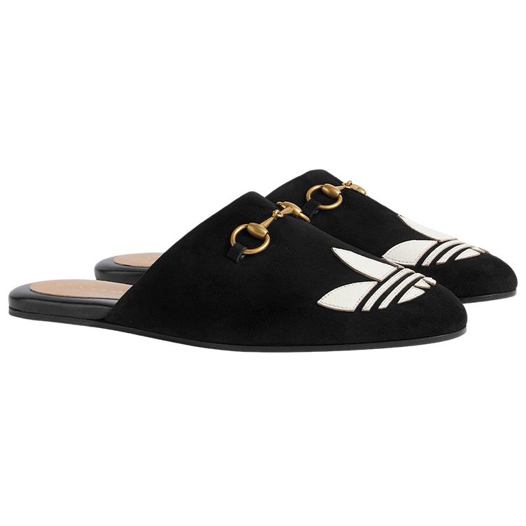 GUCCI X Adidas Originals Trefoil Slipper Black Women's купить в интернет-магазине Yoocart с быстрой доставкой по России.