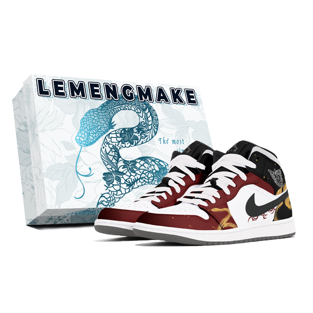 Jordan Air Jordan 1 Abrasion-Resistant Mid-Top Vintage Basketball Shoes Unisex Red
