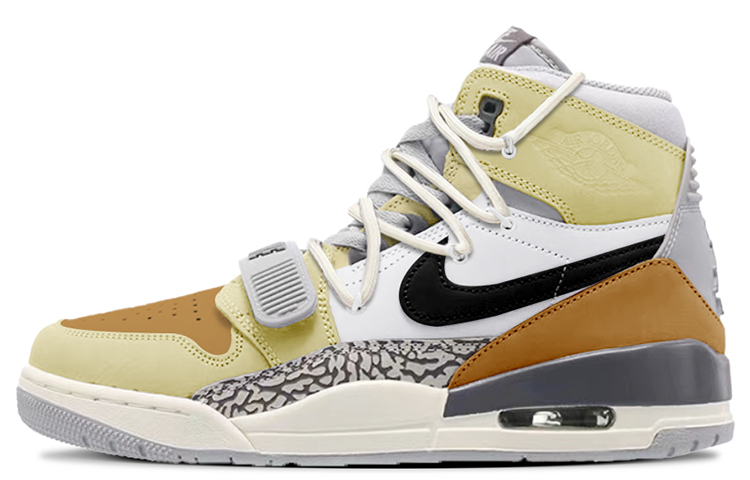 Jordan Legacy 312 High-Top Vintage Basketball Shoes Men's Beige White Brown