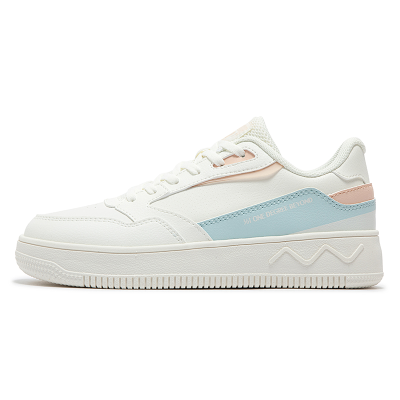 361° Anti-Slip Wear-Resistant Low-Top Skateboard Shoes Women's Feather White Thin Blue Yarn