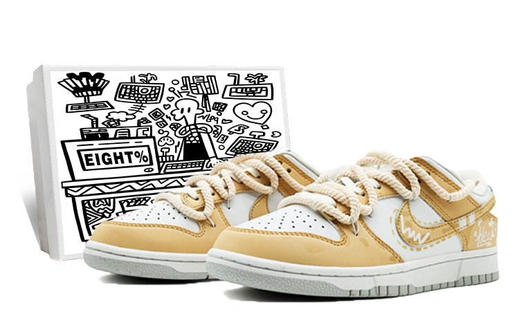 Nike Dunk Low-Top Skateboard Shoes Unisex Nappuri Yellow