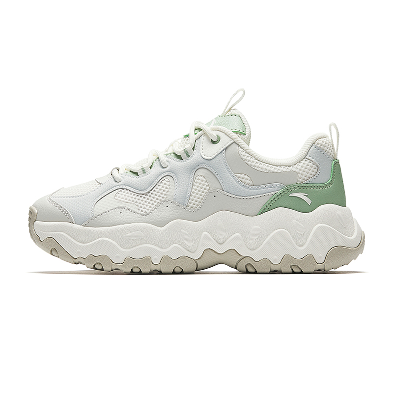 Anta Anti-Slip Wear-Resistant Low-Top Casual Shoes Women's White Green Gray