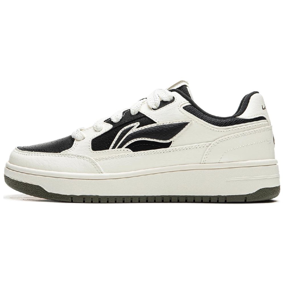 LiNing Tianji Slip Resistant, Abrasion Resistant, Lightweight, Breathable Low Top Skateboard Shoes Women's White Black