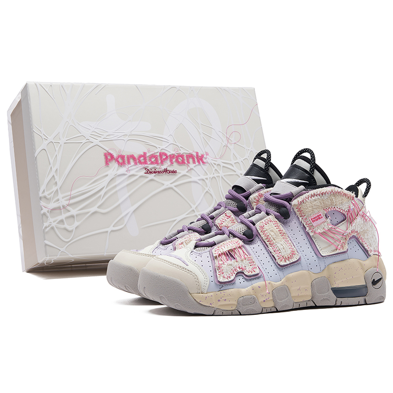 Nike Air More Uptempo Vintage Basketball Shoes Women's Mid Top White/Purple/Pink