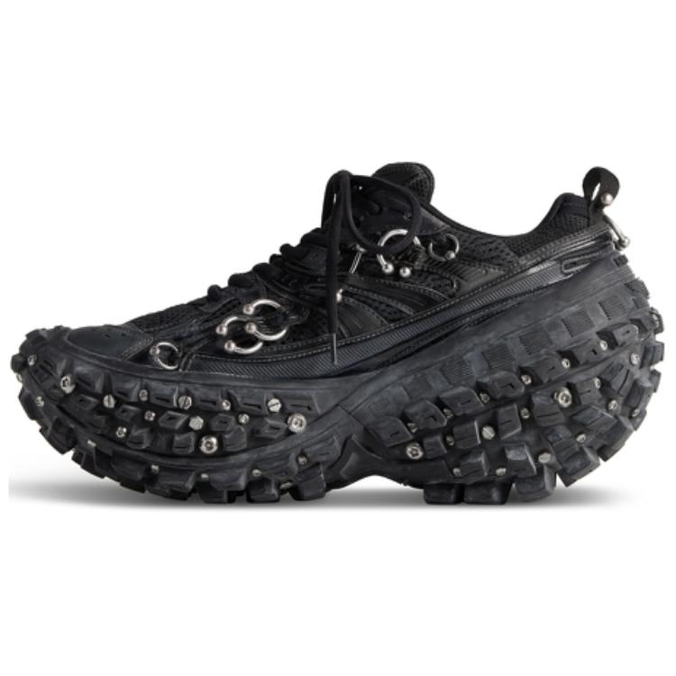 Balenciaga Bouncer Screw Sneakers 'Black Mesh And Nylon With Piercing'