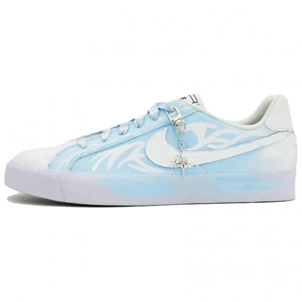 Nike Court Royale AC Sea Salt Feng Yin Abrasion Resistant Low top Skateboard Shoes Unisex Blue