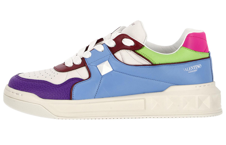 Valentino Low Top Stylish Skateboarding Shoes Blue Purple