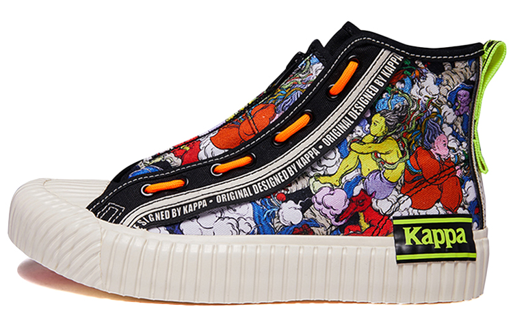 Kappa Anti Slip Wear Resistant High Top Canvas Shoes Unisex Black
