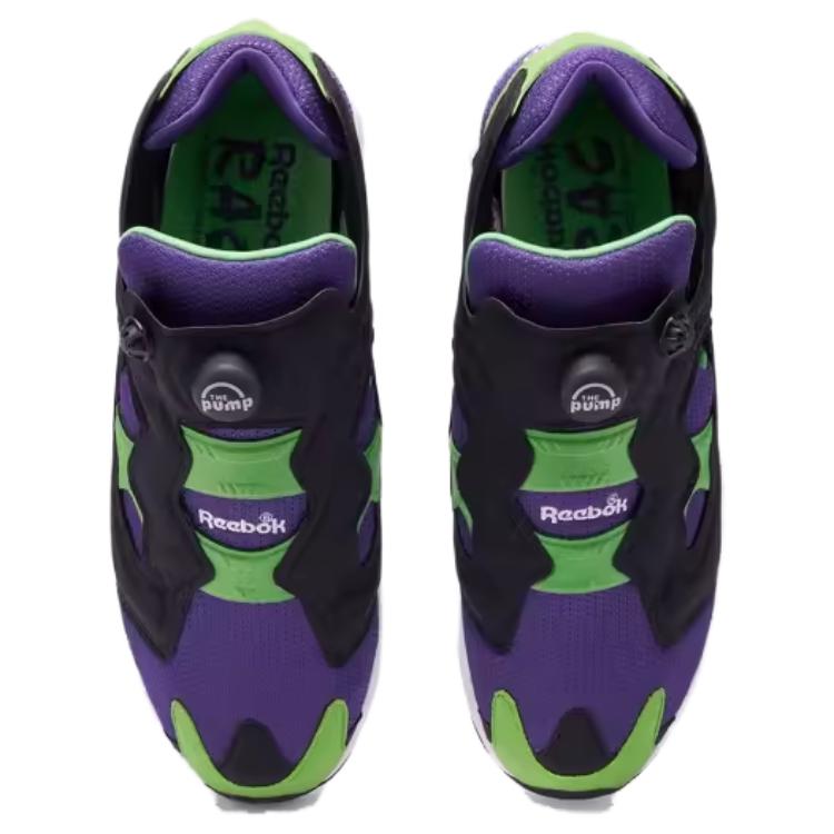 Reebok Instapump Fury Cushioning Breathable Low-Top Casual Running Shoes Unisex Black Green Purple