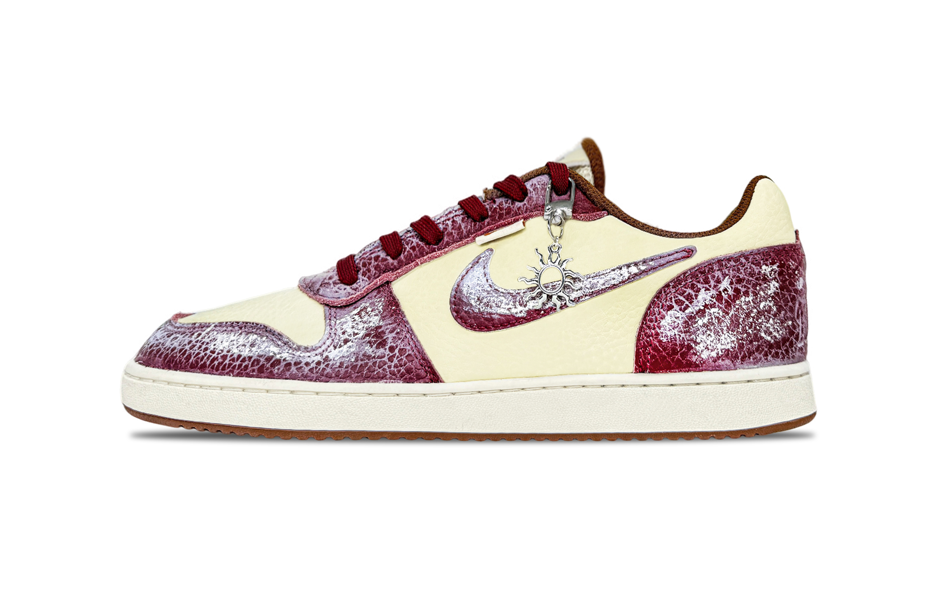 Nike EBERNON Apollo, The Sun God Abrasion Resistant Low top Skateboard Shoes Men's Beige Red