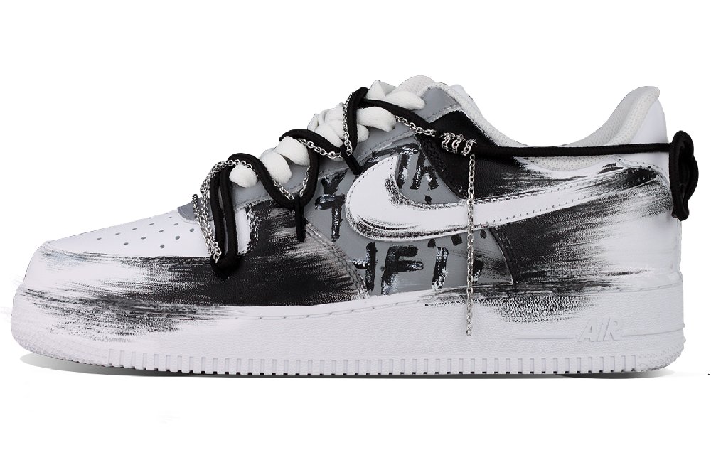 Nike Air Force 1 Air Force 1 Slip Resistant Waterproof Abrasion Resistant Low Top Skateboard Shoes Men's White Black