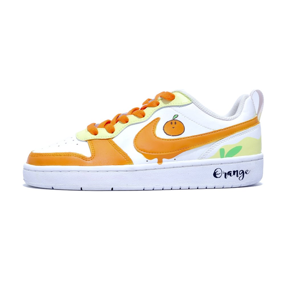 Nike Court Borough Wear resistant And Lightweight Low Top Skateboard Shoes Unisex Orange