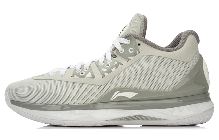 LiNing WOW 4 Way Of Wade 4 Mid Top Basketball Shoes Unisex Gray White