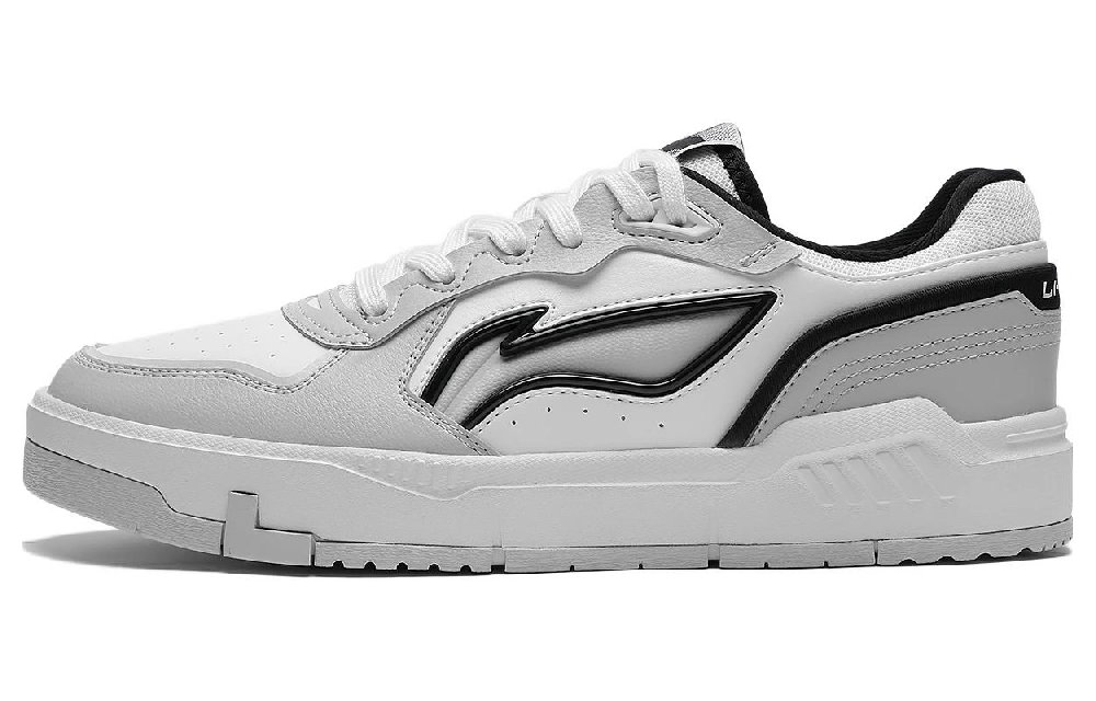 LiNing Qingchao Anti Slip Wear Resistant Low Top Skateboard Shoes Men's Light Smoke Gray