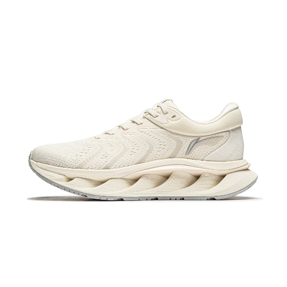 LiNing Cushioning Wear-Resistant Low-Top Running Shoes Men's Ecru