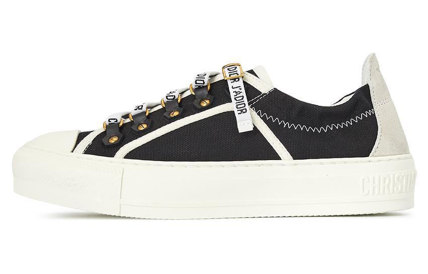 DIOR Walk'n'Dior Platform Shoes Low Top Stylish Skateboarding Shoes Women's Black White