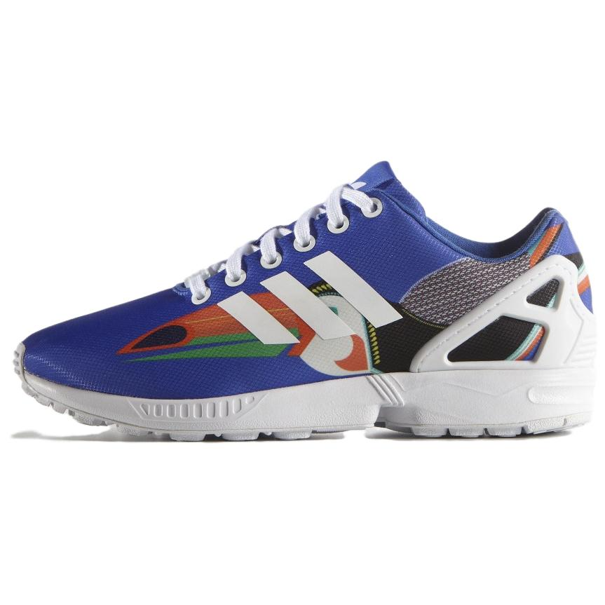 Adidas Originals ZX Flu Anti-Slip Wear-Resistant Low-Top Casual Running Shoes Women's Blue White