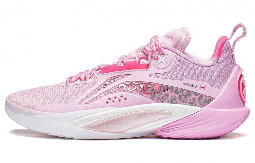 LiNing Speed 10 Durable Breathable Low-Top Basketball Shoes Men's Soft Cherry Blossom Pink
