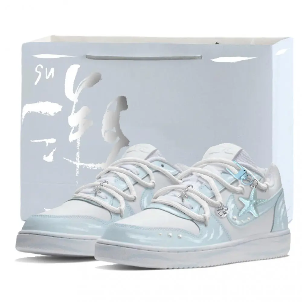Nike EBERNON Sea Salt Anchor Low top Skateboard Shoes Unisex Light Blue