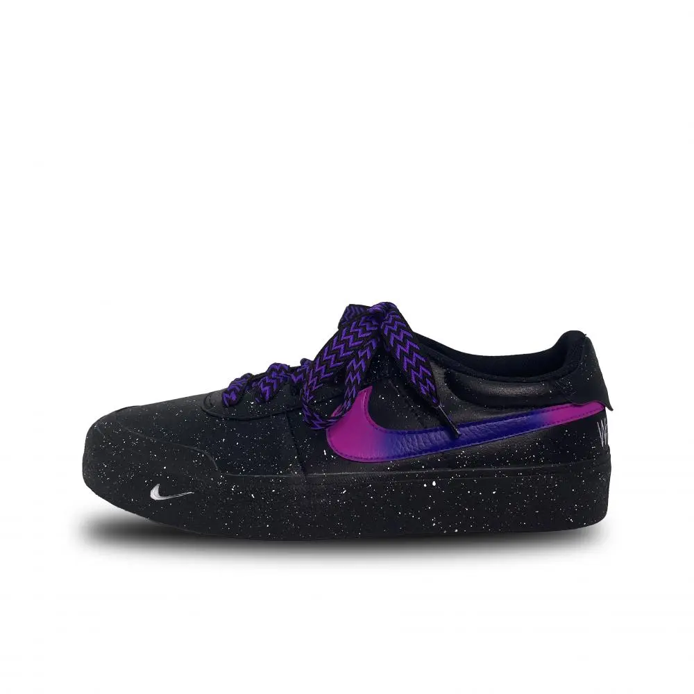 Nike Court Shot Purple Jade Star Spot Abrasion Resistant Low top Skateboard Shoes Unisex Black Purple