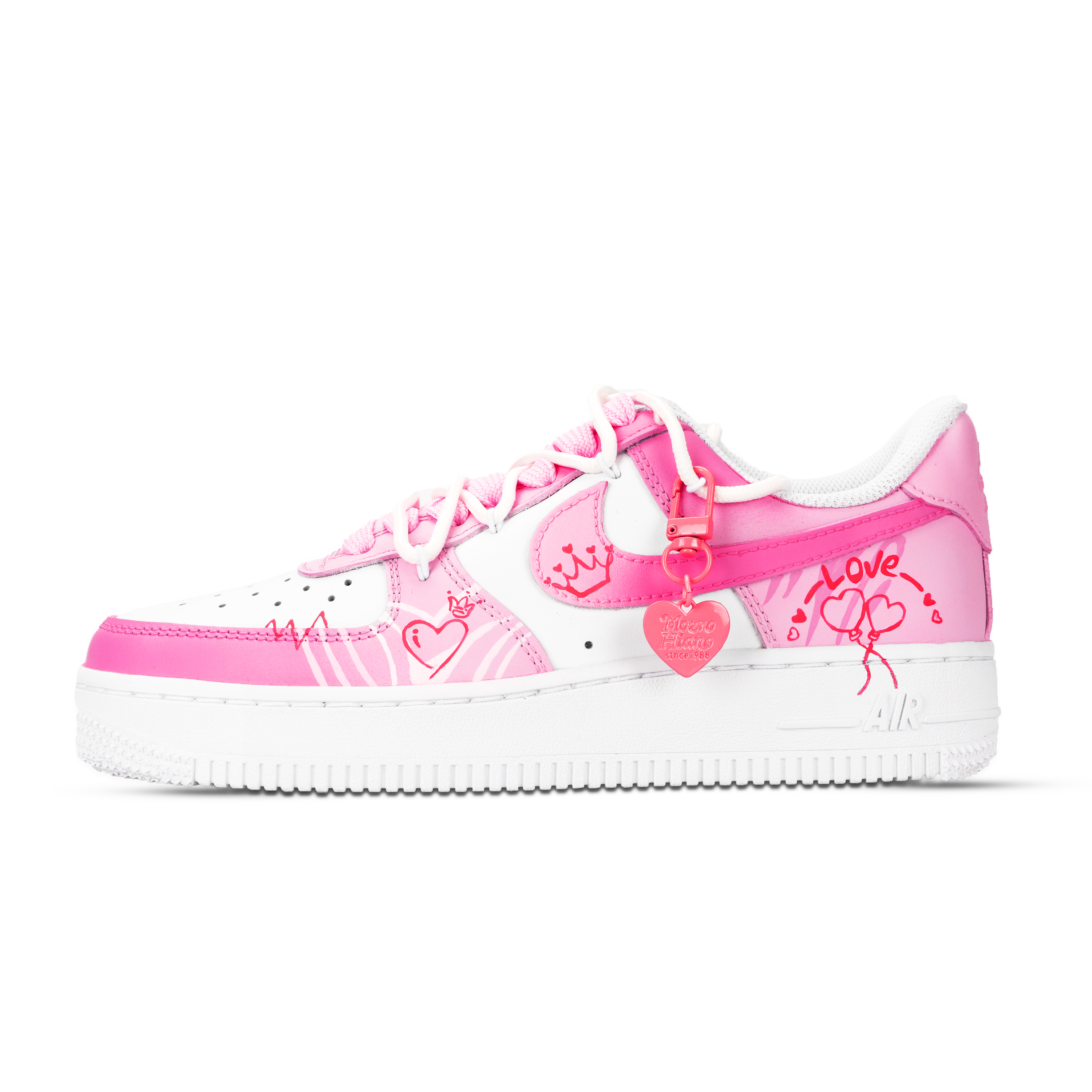 Nike Air Force 1 Love Crown Abrasion Resistant Low Top Skateboard Shoes Unisex Pink White купить в интернет-магазине Yoocart с быстрой доставкой по России.