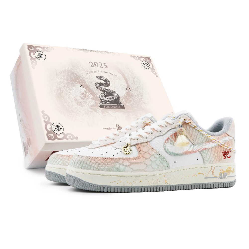 Nike Air Force 1 Anti-Slip Wear-Resistant Low-Top Skateboard Shoes Women's Pink Green