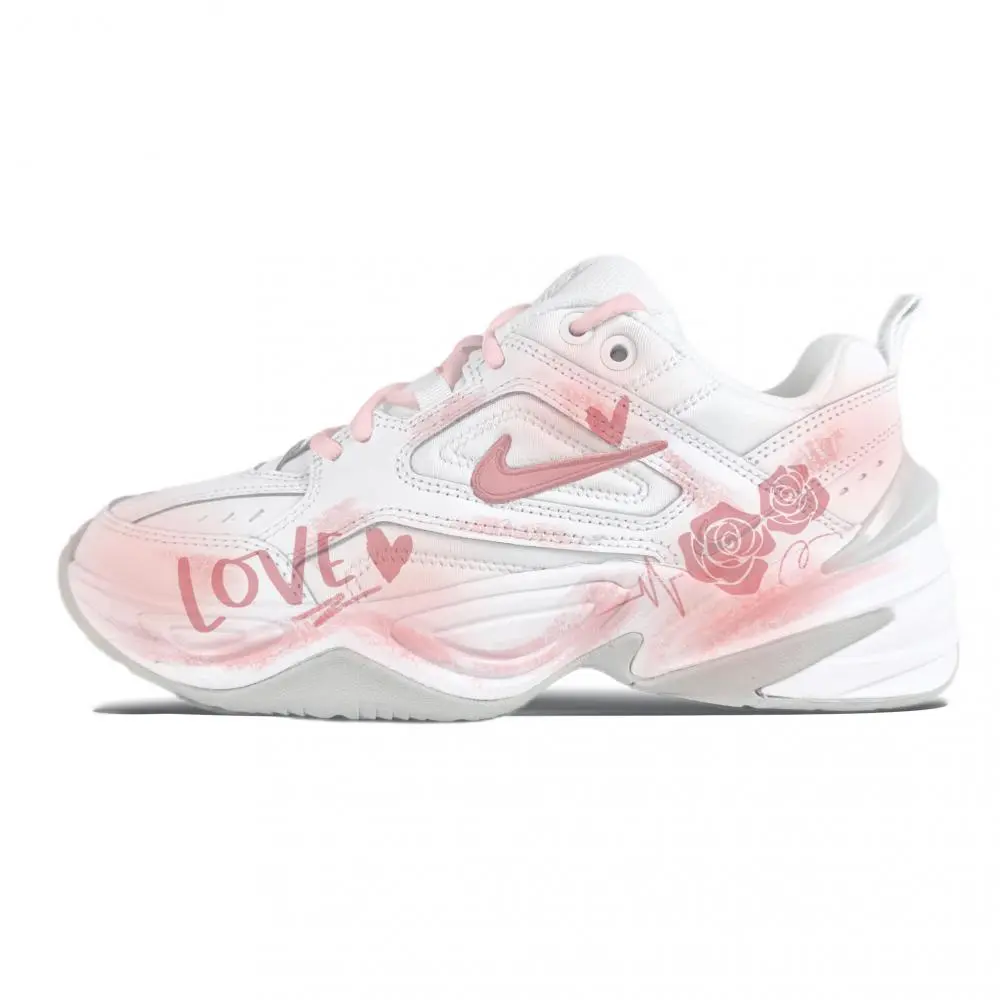 Nike M2K Tekno Floral Moments Abrasion Resistant Breathable Low Top Chunky Sneakers Women's White