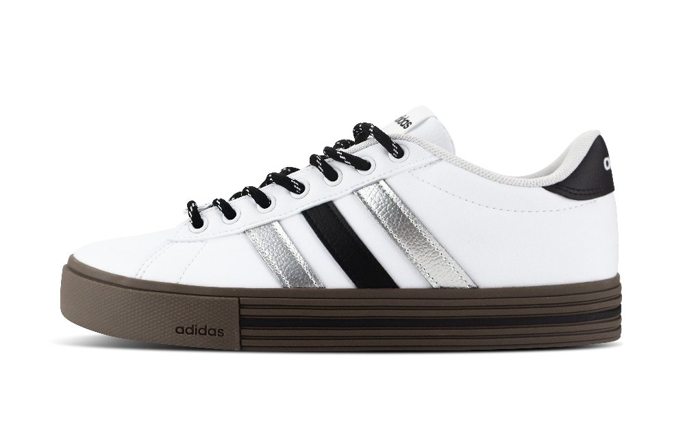 Adidas Daily 4.0 Wear resistant And Lightweight Low Top Skateboard Shoes Unisex White Silver Black