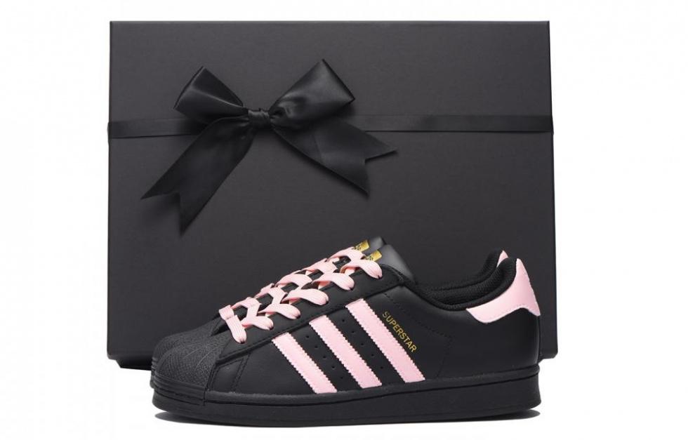 Adidas Originals SUPERSTAR Chestnut Slip-Resistant Coverage Low-Top Skateboard Shoes Unisex Black Pink
