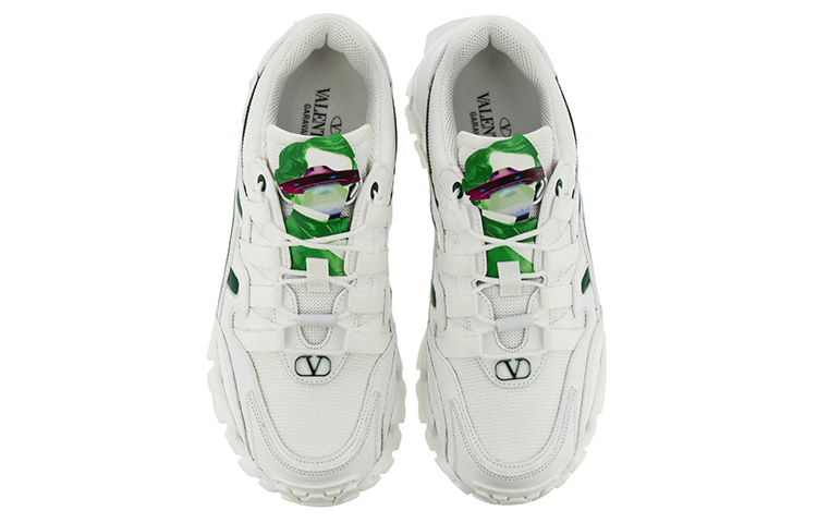 Valentino Climbers Low Top Sports Casual Shoes Men's White Green