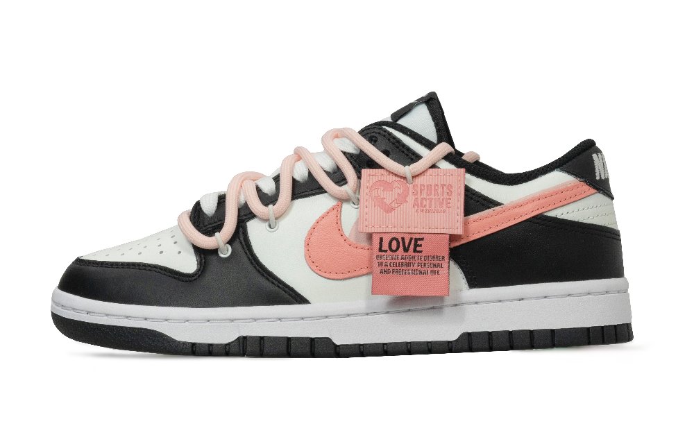 Nike Dunk Low Anti-Slip Wear-Resistant Low-Top Skateboard Shoes Women's Black Pink