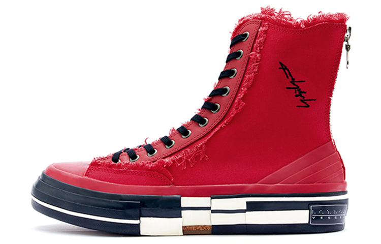 G.O.P. x VESSEL Highs For Yohji Yamamoto Collaboration High-Top Skateboard Shoes Unisex Red