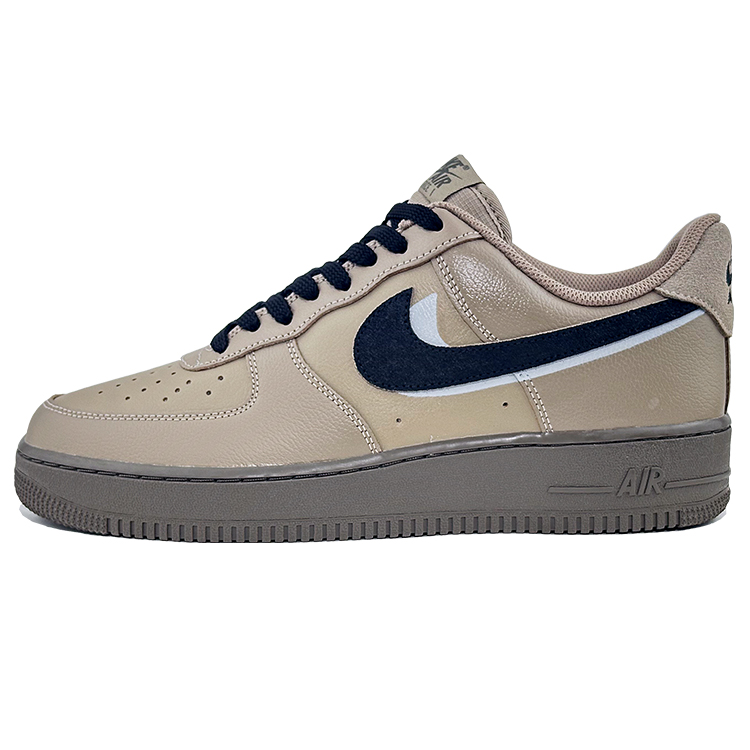 Nike Air Force 1 Coverage Wear-Resistant Low-Top Skateboard Shoes Unisex Brown Black Gray