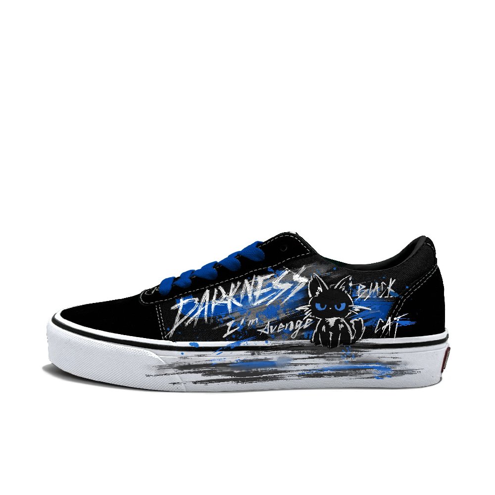 Vans Ward Abrasion Resistant Low Top Skateboard Shoes Women's Black Blue