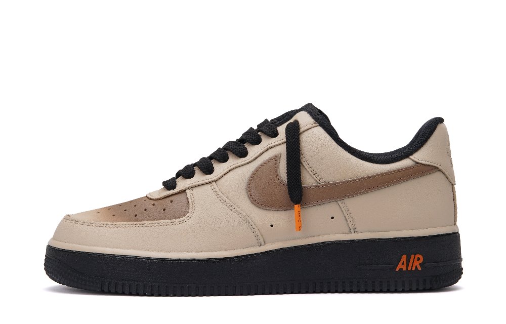 Nike Air Force 1 Barabaya Shock Absorbers Low Top Skateboard Shoes Unisex Beige Black Brown
