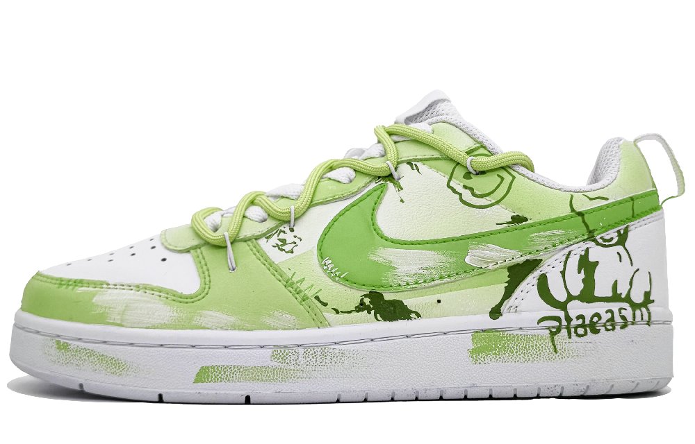 Nike Court Borough 2 Slip-Resistant Cushioning Wear-Resistant Low-Top Skateboard Shoes Women's Bamboo Willow Green