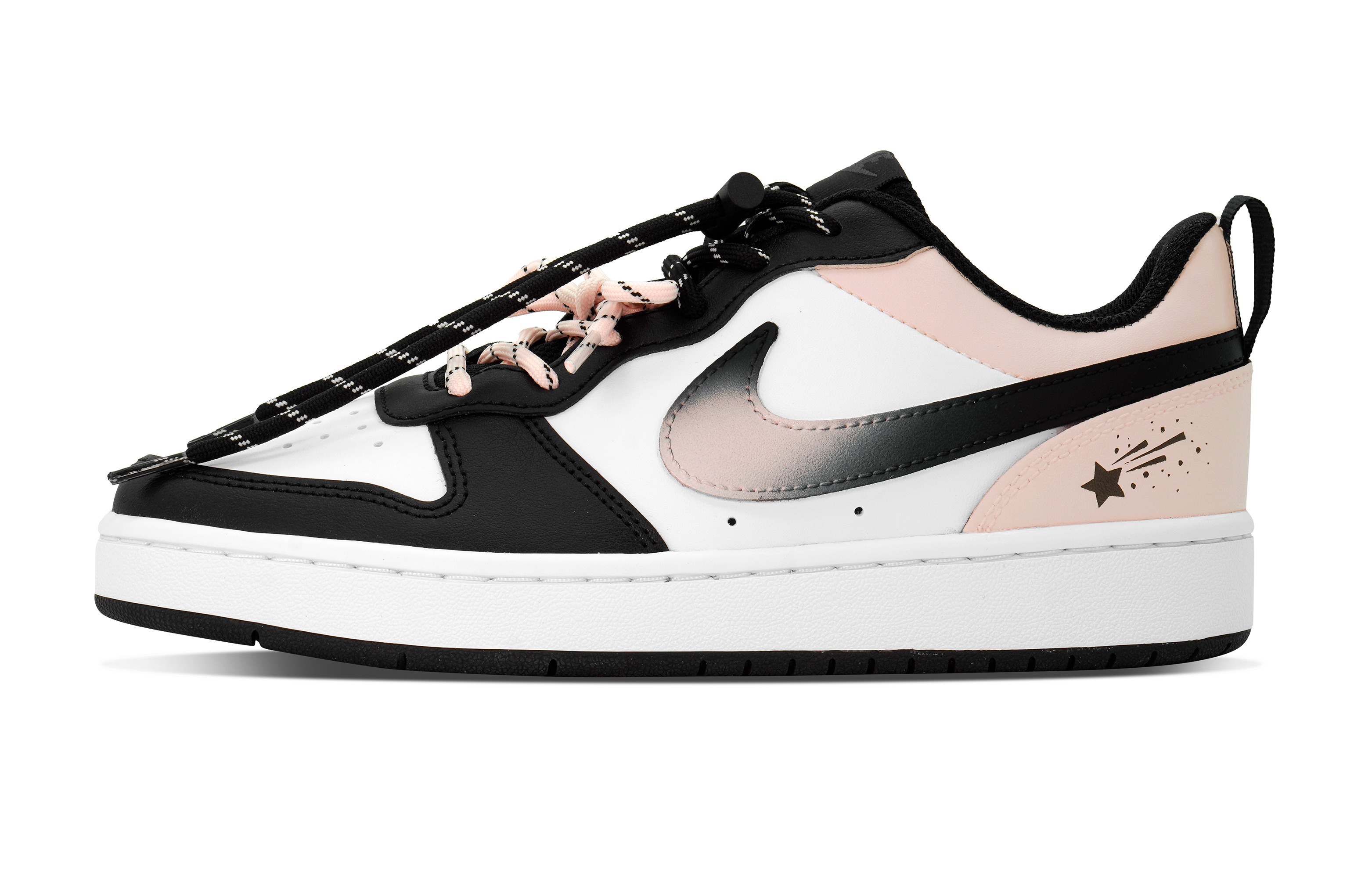 Nike Court Borough DEER First Love Audio Slip Resistant Abrasion Resistant Low top Skateboard Shoes Women's Black Pink
