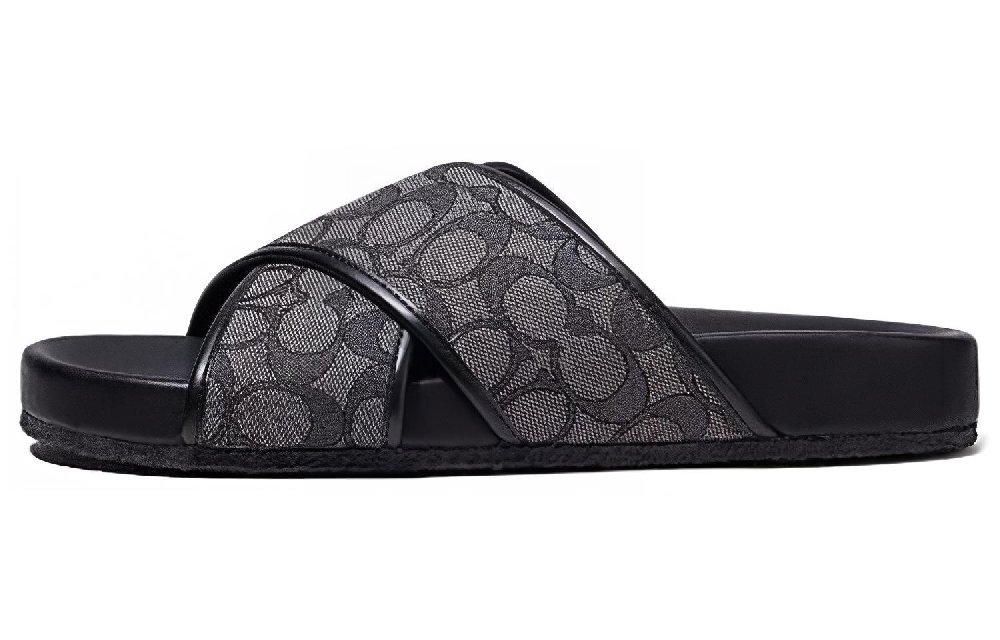 COACH Abrasion Resistant Slide Slippers Men's Gray Black
