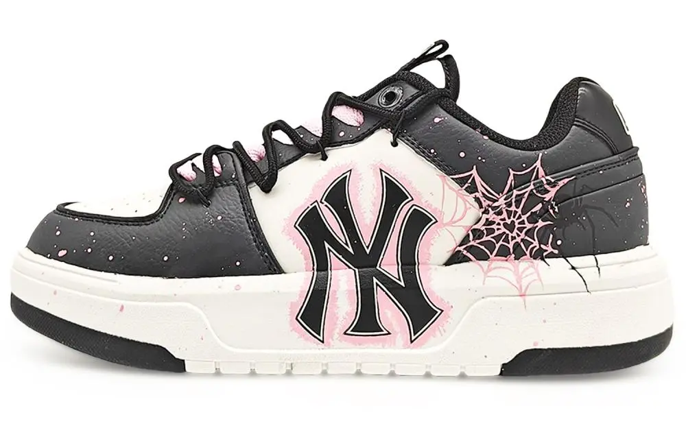MLB Chunky Liner EIGHT No Sleep Abrasion Resistant Low Top Skateboard Shoes Unisex Black Pink
