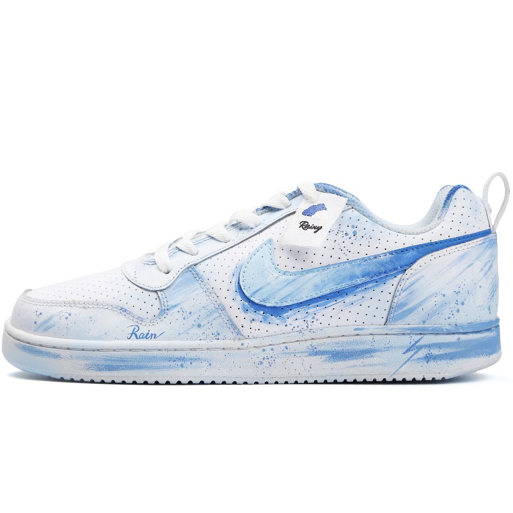 Nike Court Borough Slip-Resistant Cushioning Abrasion-Resistant Low-Top Skateboard Shoes Men's Blue White