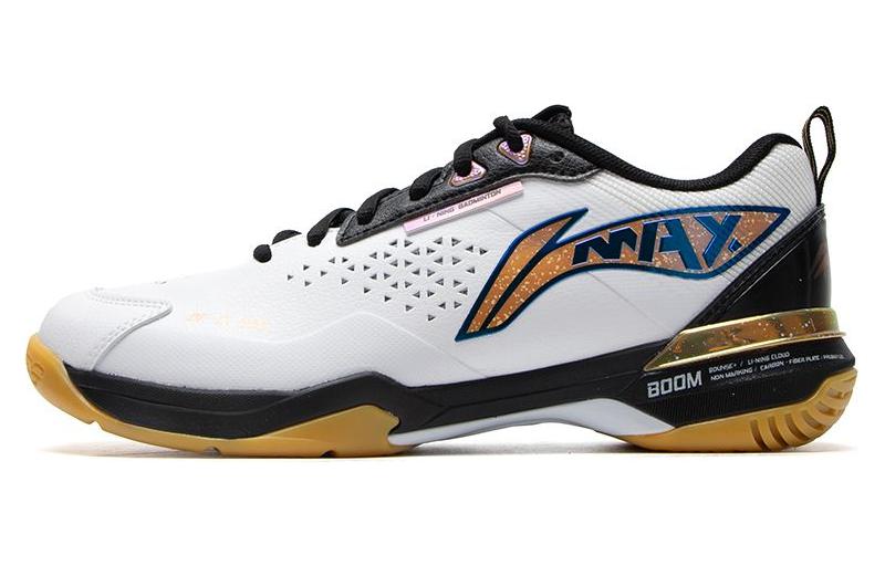 LiNing MAX Slip Resistant And Breathable Low Top Badminton Shoes Unisex White/Black