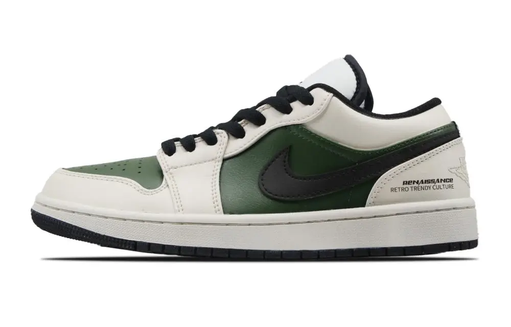 Jordan Air Jordan 1 Vintage Basketball Shoes Unisex Low top Black/Green