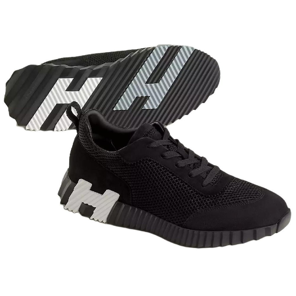 HERMES Bouncing Low-Top Casual Shoes Men's Black
