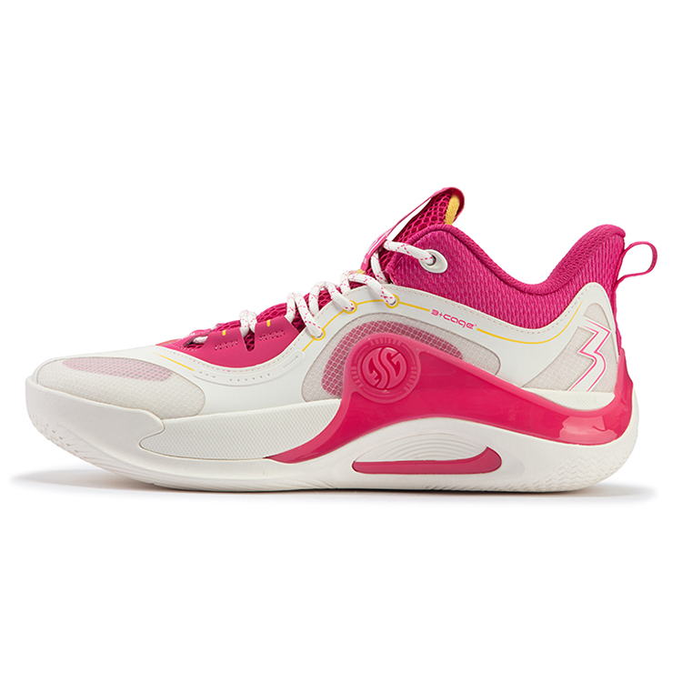 361° Zen TEAM Beetroot Latte Cushioning Anti-Slip And Wear-Resistant Low-Top Basketball Shoes Men's White Red
