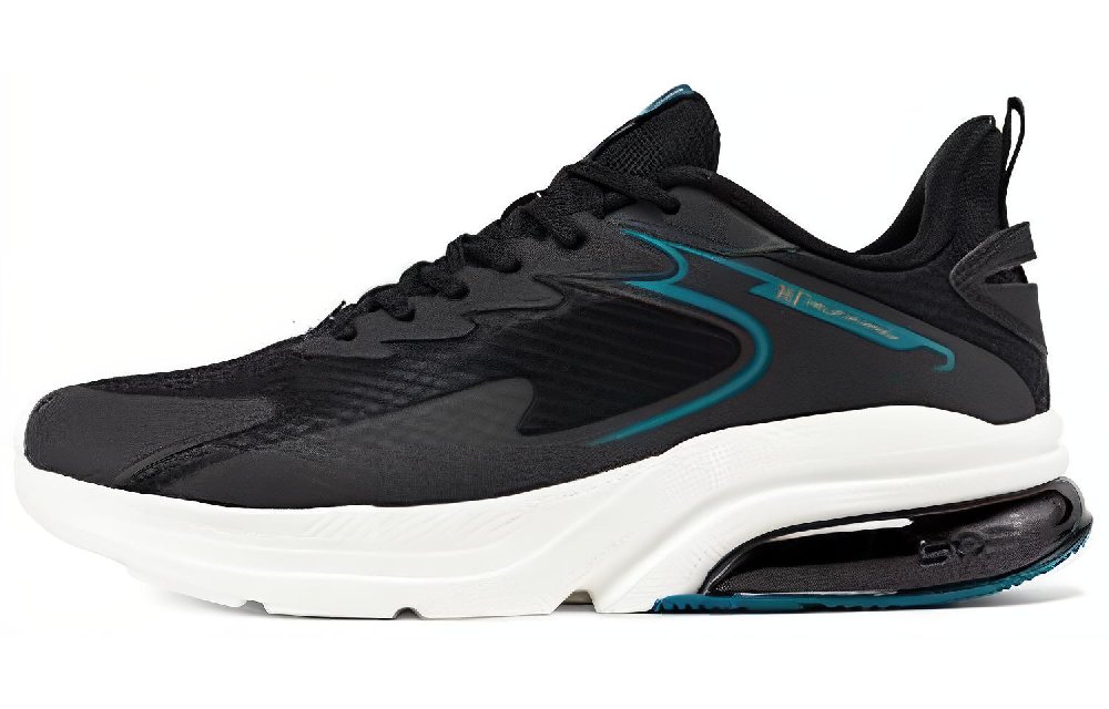 361° Cushioning, Wear Resistant Low Top Running Shoes Men's Black Cyan