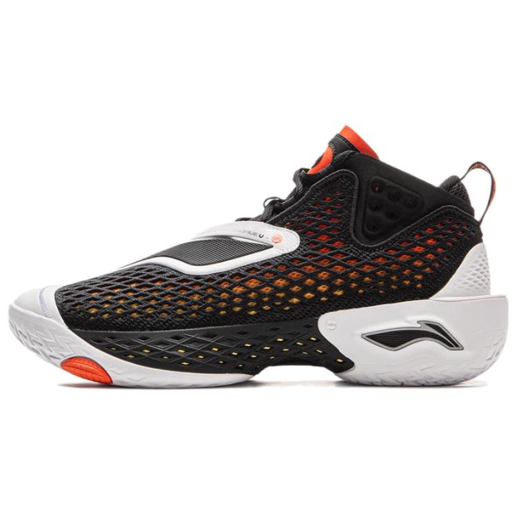 LiNing BadFive Cushioning Abrasion Resistant Breathable Mid Top Basketball Shoes Men's Black White