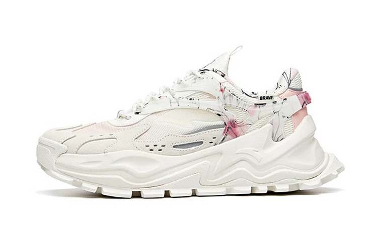 HUAMULAN x Anta Hot Cushioning Anti-Slip And Wear-Resistant Chunky Sneakers Women's White Pink