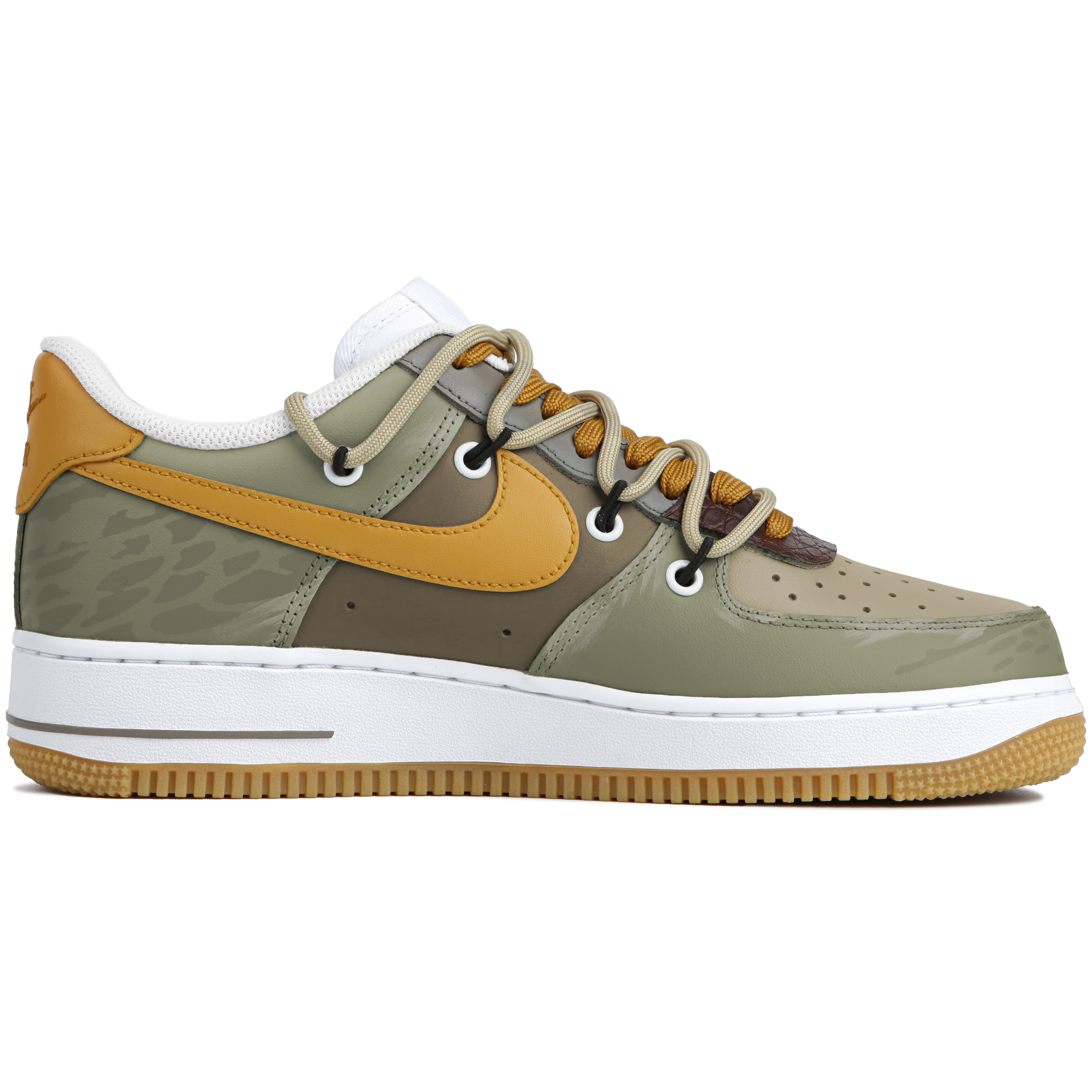 Nike Air Force 1 Oak Heart Abrasion Resistant Low Top Skateboard Shoes Unisex Yellow Green