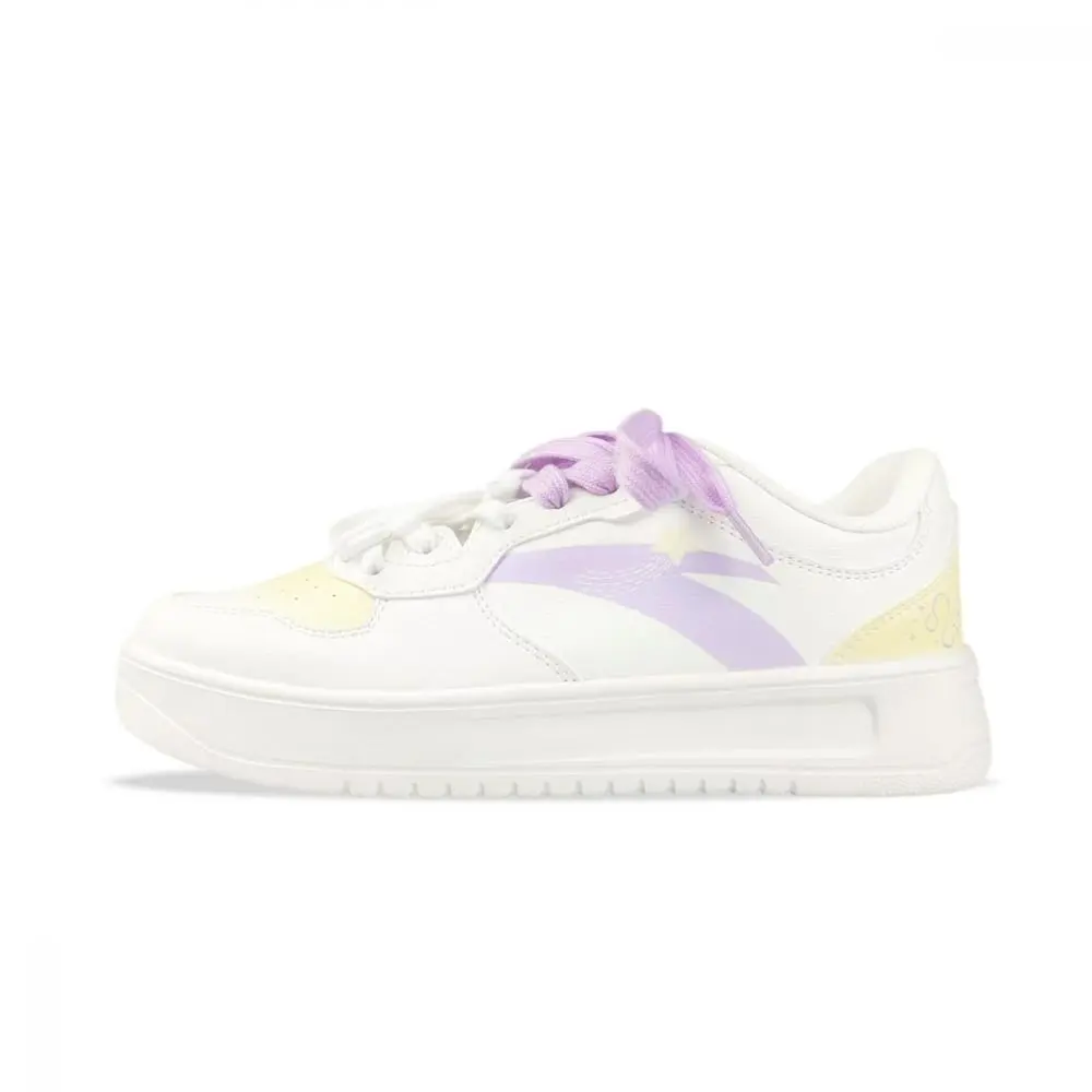 Anta Relaxed Anti Slip Wear Resistant Low Top Skateboard Shoes Women's White Yellow